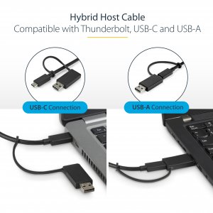 StarTech.com USB-C & USB-A Dock - Hybrid Universal Laptop Docking Station with 100W Power Delivery - Dual Monitor 4K 60Hz HDMI & DisplayPort - 4x USB 3.1 Gen 1 Hub, GbE - Windows & Mac