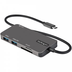 StarTech.com USB C Multiport Adapter - USB-C to 4K HDMI, 100W Power Delivery Pass-through, SD/MicroSD Slot, 3-Port USB 3.0 Hub - USB Type-C Mini Dock - 12″ (30cm) Long Attached Cable