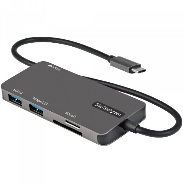 StarTech.com USB C Multiport Adapter - USB-C to 4K HDMI, 100W Power Delivery Pass-through, SD/MicroSD Slot, 3-Port USB 3.0 Hub - USB Type-C Mini Dock - 12" (30cm) Long Attached Cable