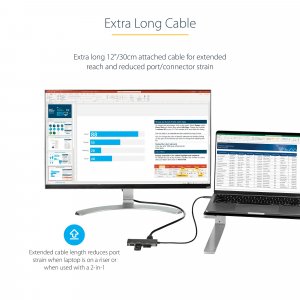 StarTech.com USB C Multiport Adapter - USB-C to 4K HDMI, 100W Power Delivery Pass-through, SD/MicroSD Slot, 3-Port USB 3.0 Hub - USB Type-C Mini Dock - 12" (30cm) Long Attached Cable