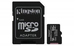 Kingston Technology 64GB micSDXC Canvas Select Plus 100R A1 C10 Card + ADP