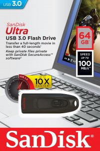 SanDisk Ultra USB flash drive 64 GB USB Type-A 3.2 Gen 1 (3.1 Gen 1) Black