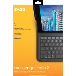 ZAGG Keyboard Messenger Folio 2-Apple-iPad 10.2/10.5-Charcoal-UK