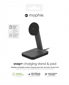 mophie UNV WRLS-snap+ stand & pad-Black-ROC-UK