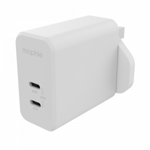 mophie Accessories-Wall Adapter-USB-C-PD-DUAL-67W-GAN-White-UK (2xUSBC)