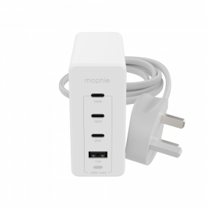 mophie Accessories-Wall Adapter-USB-C-PD-HUB-120W-GAN-White-UK(3xUSBC + 1xUSBA)