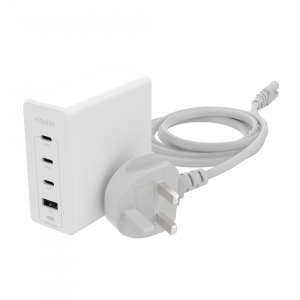 mophie Accessories-Wall Adapter-USB-C-PD-HUB-120W-GAN-White-UK(3xUSBC + 1xUSBA)