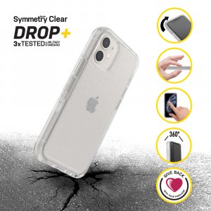 OtterBox Symmetry Clear Series for Apple iPhone 12 mini, Stardust Glitter