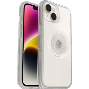 OtterBox Otter+Pop Case for iPhone 14 Plus, Shockproof, Drop proof, Protective Case with PopSockets PopGrip, 3x Tested to Military Standard, Clear