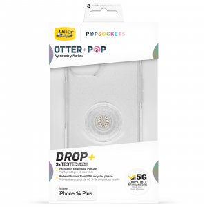 OtterBox Otter+Pop Case for iPhone 14 Plus, Shockproof, Drop proof, Protective Case with PopSockets PopGrip, 3x Tested to Military Standard, Stardust