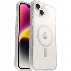 OtterBox Symmetry+ Clear Case for iPhone 14 Plus for MagSafe, Shockproof, Drop proof, Protective Thin Case, 3x Tested to Military Standard, Antimicrobial Protection, Stardust