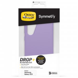 OtterBox Symmetry Case for Galaxy S23, Shockproof, Drop proof, Protective Thin Case, 3x Tested to Military Standard, Antimicrobial Protection, You lilac it