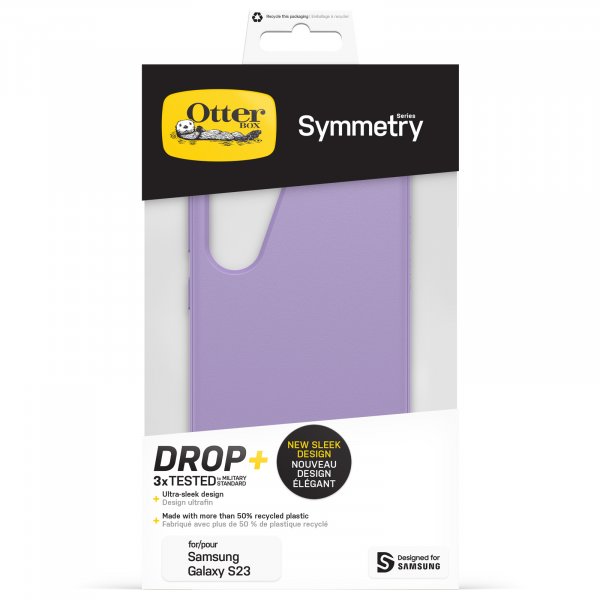 OtterBox Symmetry Case for Galaxy S23, Shockproof, Drop proof, Protective Thin Case, 3x Tested to Military Standard, Antimicrobial Protection, You lilac it