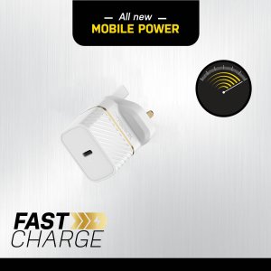 OtterBox UK Wall Charger 20W - 1X USB-C 20W USB-PD, Cloud Dust White