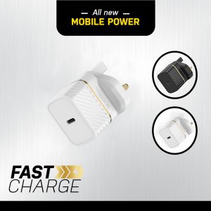 OtterBox UK Wall Charger 20W - 1X USB-C 20W USB-PD, Cloud Dust White