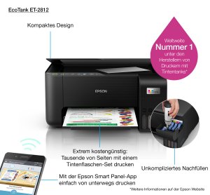 Epson EcoTank ET-2812 Inkjet A4 5760 x 1440 DPI 33 ppm Wi-Fi