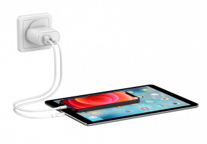 Cygnett PowerPlus 32W USB-C PD Dual Port Wall Charger UK - White