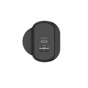 Cygnett PowerPlus 32W USB-C PD Dual Port Wall Charger UK - Black