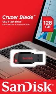 SanDisk Cruzer Blade USB flash drive 128 GB USB Type-A 2.0 Black, Red