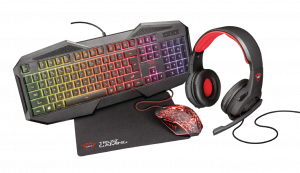 Trust GXT 788RW keyboard Mouse included USB German Black