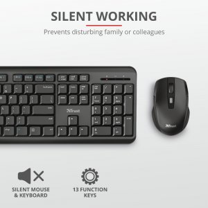 Trust ODY keyboard Mouse included RF Wireless QWERTY English Black
