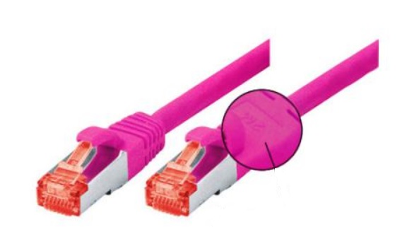 Tecline 3m Cat6 S/FTP networking cable Magenta S/FTP (S-STP)