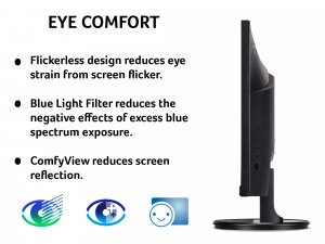 Acer K2 K242HYLHbi 23.8 inch Full HD Monitor (VA Panel, FreeSync, 75Hz, 1ms, HDMI, VGA, Black)