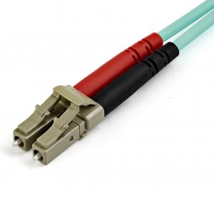 StarTech.com 15m (50ft) LC/UPC to LC/UPC OM3 Multimode Fiber Optic Cable, Full Duplex 50/125µm Zipcord Fiber, 100G Networks, LOMMF/VCSEL,