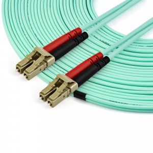 StarTech.com 15m (50ft) LC/UPC to LC/UPC OM3 Multimode Fiber Optic Cable, Full Duplex 50/125µm Zipcord Fiber, 100G Networks, LOMMF/VCSEL,