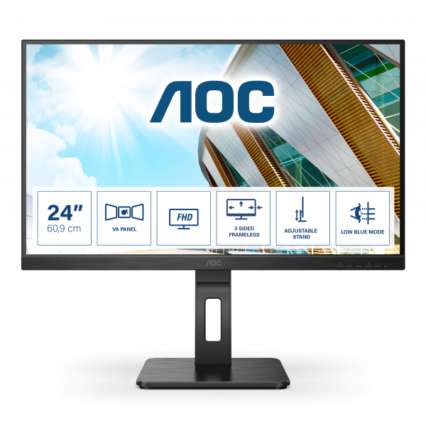 AOC P2 24P2QM LED display 60.5 cm (23.8") 1920 x 1080 pixels Full HD Black