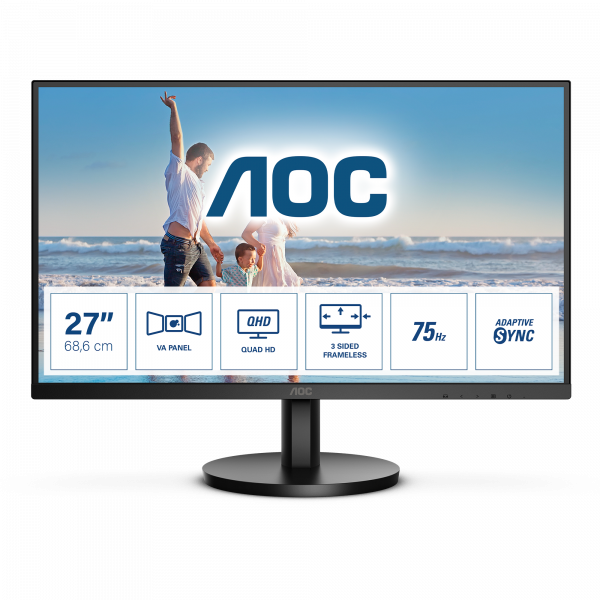 AOC Q27B3MA LED display 68.6 cm (27") 2560 x 1440 pixels Quad HD Black