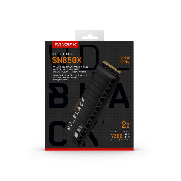 Western Digital Black WD_BLACK™ SN850X NVMe™ SSD POWERED BY SANDISK 2 TB, [With Heatsink]