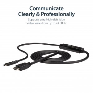 StarTech.com 3.3ft (1m) USB C to HDMI Cable 4K 60Hz w/ HDR10 - Ultra HD USB Type-C to 4K HDMI 2.0b Video Adapter Cable - USB-C to HDMI HDR Monitor/Display Converter - DP 1.4 Alt Mode HBR3