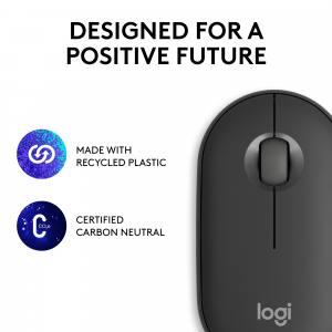 Logitech Pebble 2 M350s mouse Ambidextrous RF Wireless + Bluetooth Optical 4000 DPI