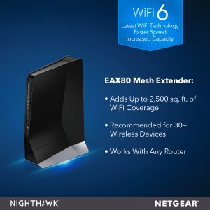 NETGEAR 4PT AX6000 WIFI MESH EXTENDER Network repeater Black 10, 100, 1000 Mbit/s