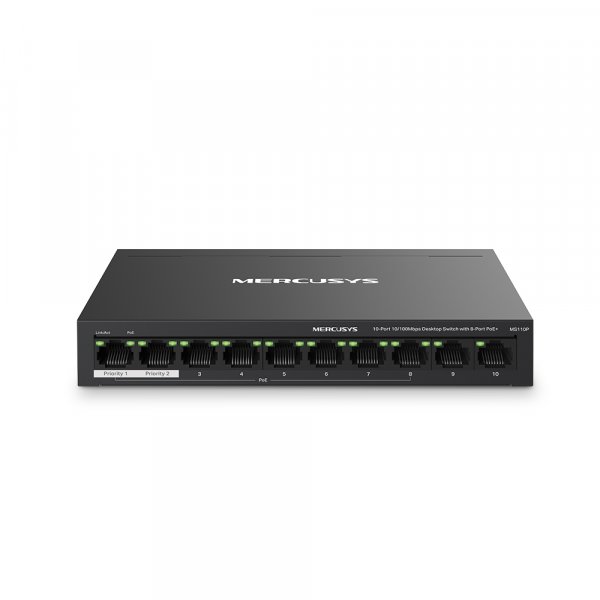 Mercusys 10-Port 10/100Mbps Desktop Switch with 8-Port PoE+