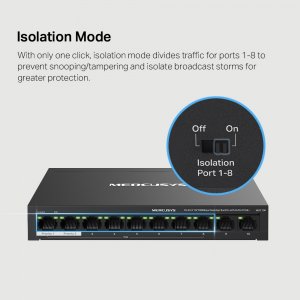 Mercusys 10-Port 10/100Mbps Desktop Switch with 8-Port PoE+