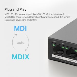 Mercusys 10-Port 10/100Mbps Desktop Switch with 8-Port PoE+