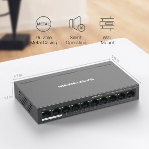 Mercusys 10-Port 10/100Mbps Desktop Switch with 8-Port PoE+