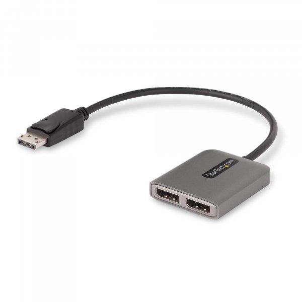 StarTech.com 2-Port DisplayPort MST Hub, Dual 4K 60Hz, DP to 2x DisplayPort Monitor Adapter, DP 1.4 Multi-Monitor Video Adapter, 1ft (30cm) Built-in Cable, USB Powered, Windows Only