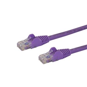 StarTech.com 5m CAT6 Ethernet Cable - Purple CAT 6 Gigabit Ethernet Wire -650MHz 100W PoE RJ45 UTP Network/Patch Cord Snagless w/Strain Relief Fluke Tested/Wiring is UL Certified/TIA