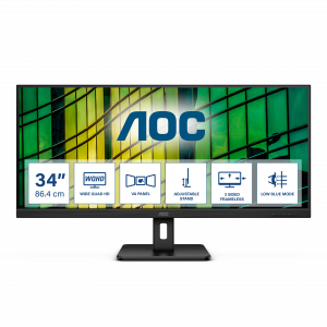 AOC U34E2M computer monitor 86.4 cm (34″) 3440 x 1440 pixels Wide Quad HD Black