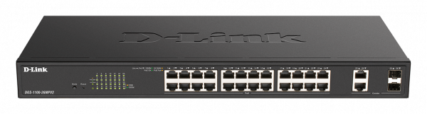 D-Link DGS-1100-26MPV2 network switch Managed L2 Gigabit Ethernet (10/100/1000) Power over Ethernet (PoE) Black