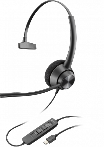 POLY EncorePro 310 USB-C Monoaural Headset TAA