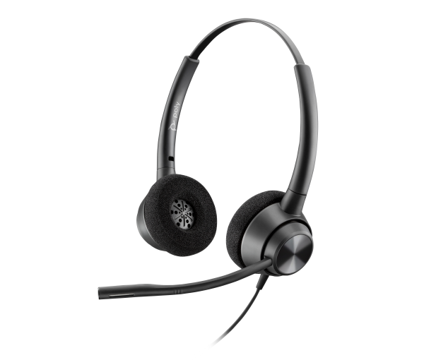 Poly EncorePro 320 with Quick Disconnect Binaural Headset TAA
