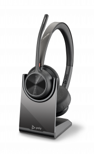 HP Poly Voyager 4320 UC Stereo USB-A Headset +BT700 USB-A Adapter +Charging Stand