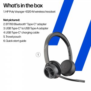 HP Poly Voyager 4320-M Headset +USB-C Cable +BT700 dongle