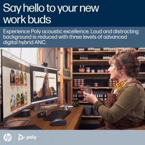 HP Poly Voyager Free 60+ UC Carbon Black Earbuds +BT700 USB-A Adapter +Touchscreen Charge Case