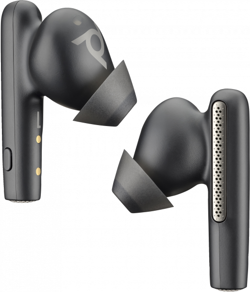 POLY Voyager Free 60+ UC Carbon Black Earbuds +BT700 USB-C Adapter +Touchscreen Charge Case