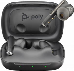 POLY Voyager Free 60 UC Carbon Black Earbuds +BT700 USB-C Adapter +Basic Charge Case